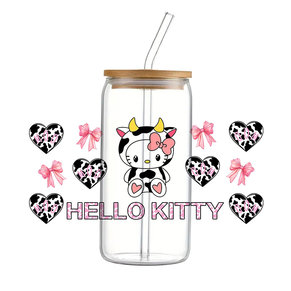Rdta Tank Glass - 11x24cm Cute Milk Cow Hello Cat