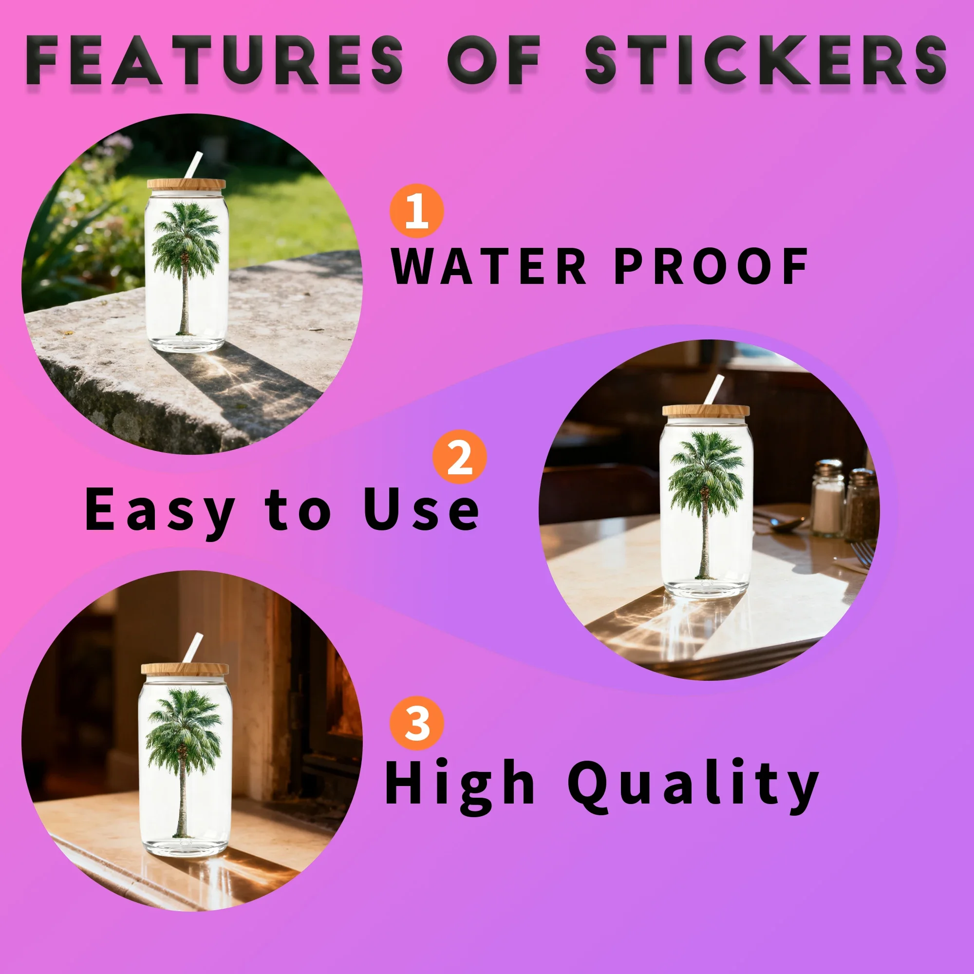 24PCS/Set Palm Tree Watercolor - огляд і ціна Rdta Tank Glass