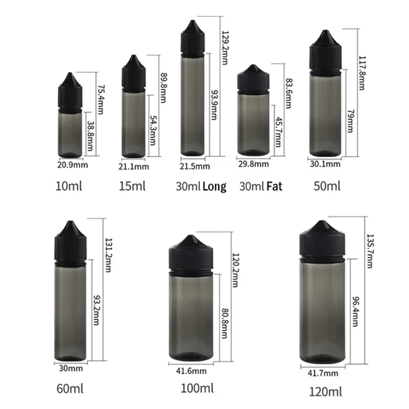 5Pcs 10/15/30/60/100/120ml Bla - огляд і ціна Juice Bottle Dropper