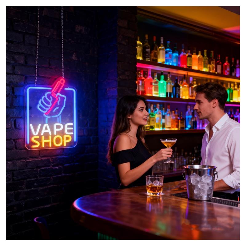 Vape Shop Neon Sign Hand Holdi - огляд і ціна Vaping Store