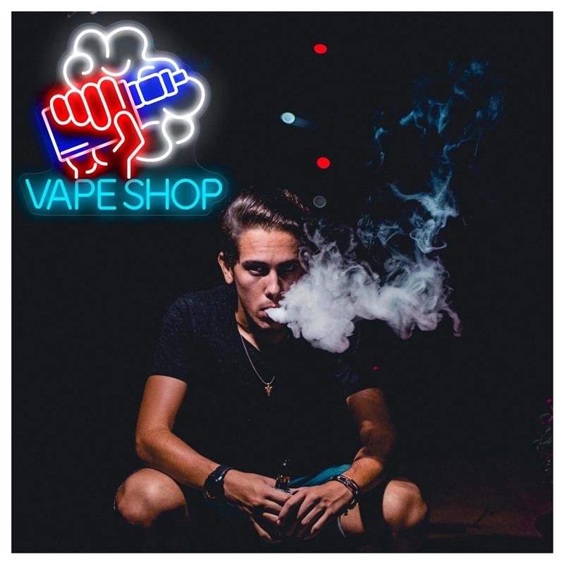 Vape Shop Neon Sign Hand Holdi - огляд і ціна Vaping Store